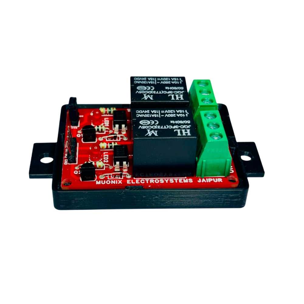 Muonix Relay Module 2ch 5v 10a with Enclosure (REL00002B) view 2